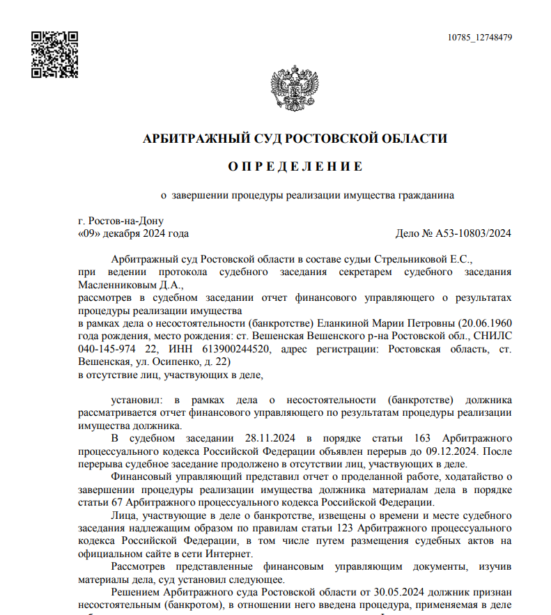 Скриншот дела А53-10803/2024