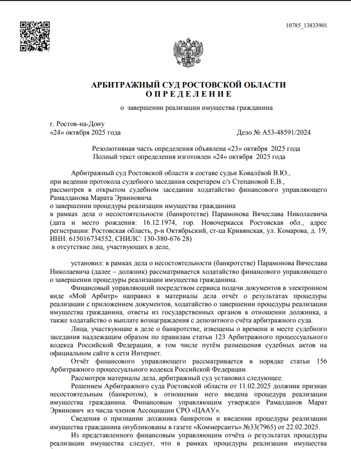 Скриншот дела А53-48591/2024